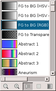 Screenshot 9 Gimp: Einstellung der Option Gradient für den Farbverlauf