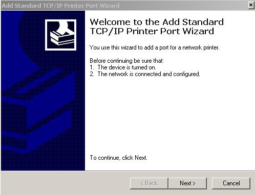 Screenshot 3: TCP/IP Drucker Port